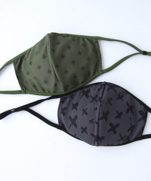 2 pcs MASCHERINE ADULTI army & steel