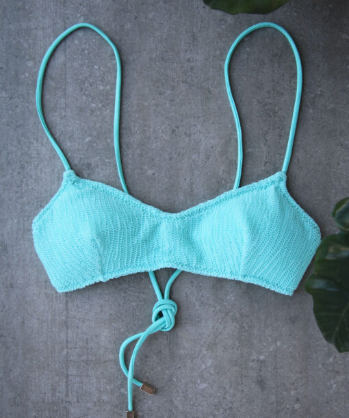 CRINKLED BLUE JAVA Top